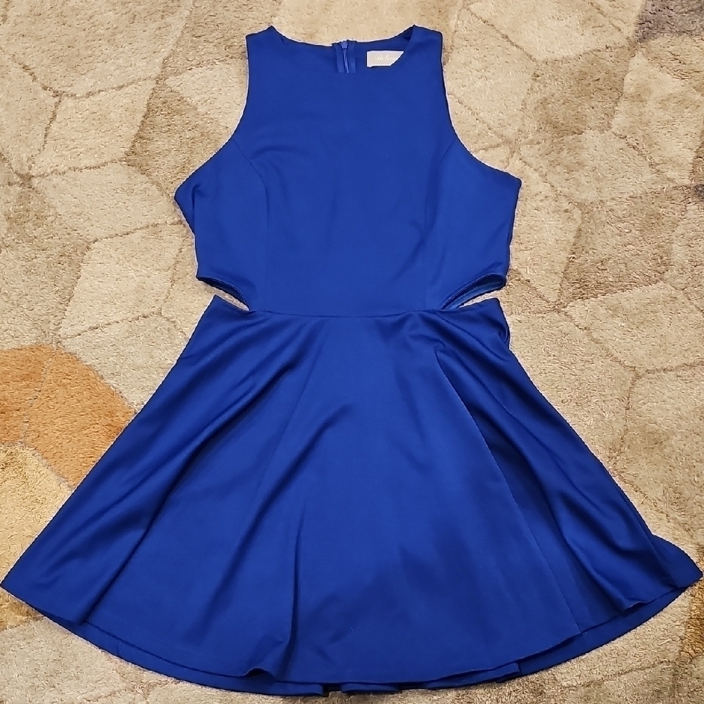 Nwot Chic Royal Blue Cutout Dress